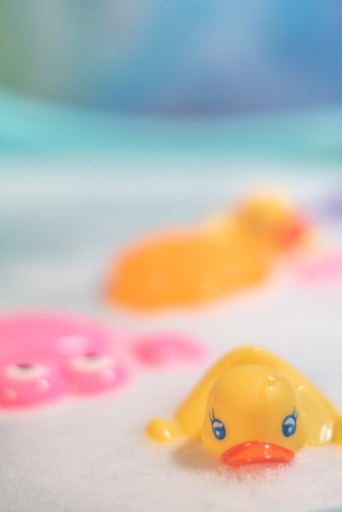 Bathtub with rubber duckies